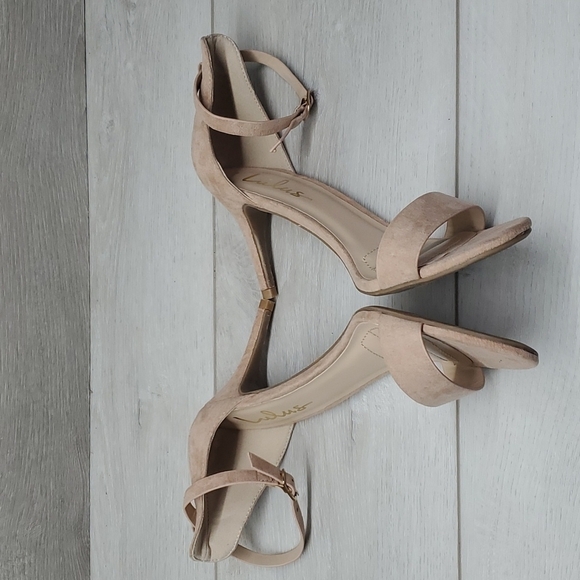 Lulu's Womens "Like New" Pubkished Author Ankle Strap Suede Heels shoes 8 - Picture 8 of 13